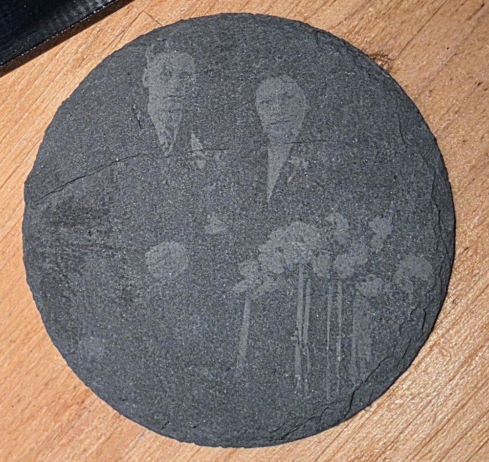 The finished engraved coaster