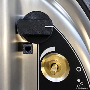 3D-printed replacement knob on a camper stove