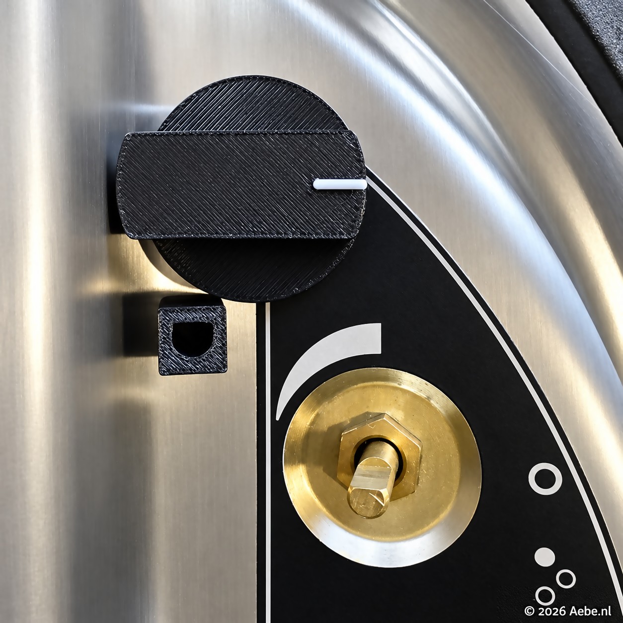 3D-printed replacement knob on a camper stove